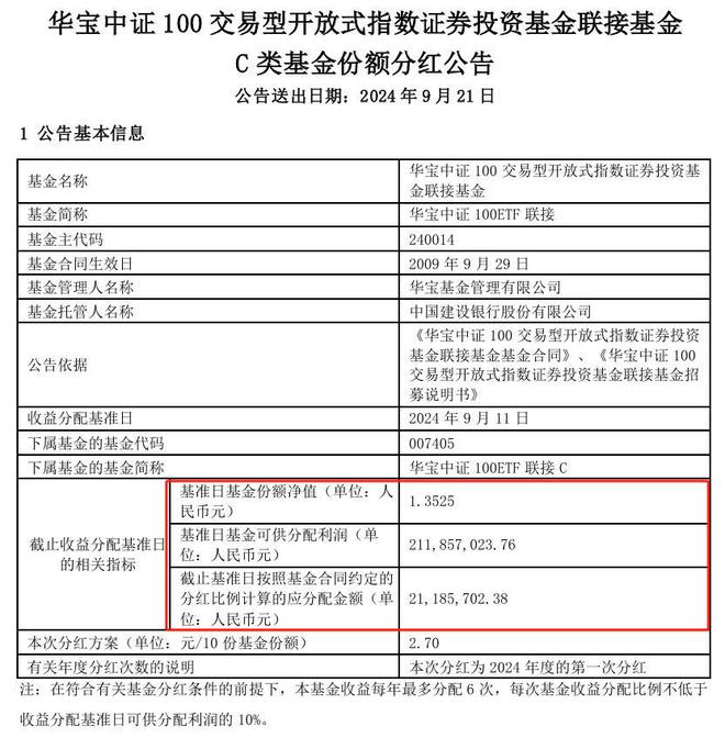 华宝基金旗下ETF联接A、C份额未同步分红，啥情况？