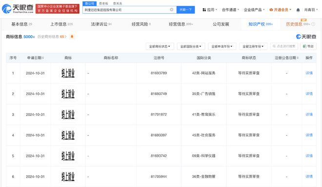 阿里巴巴集团控股公司申请“蚂上就业”商标