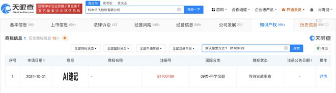 科大讯飞申请AI速记商标