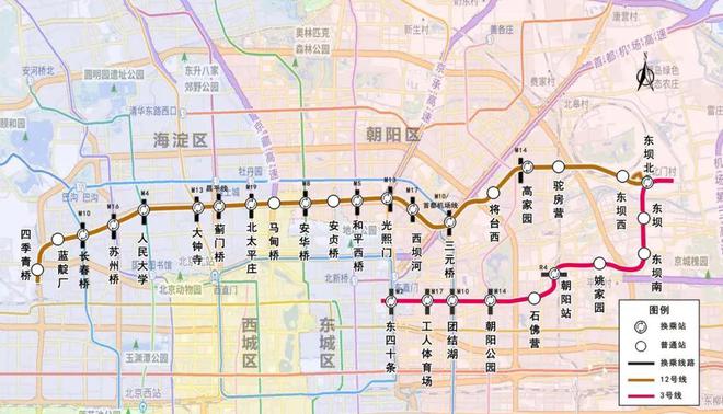 北京地铁3号线、12号线通车在即，线路图、车站效果图“剧透”