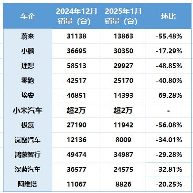 多家新势力车企1月销量数据出炉，车市出现短暂空窗期-梵星网